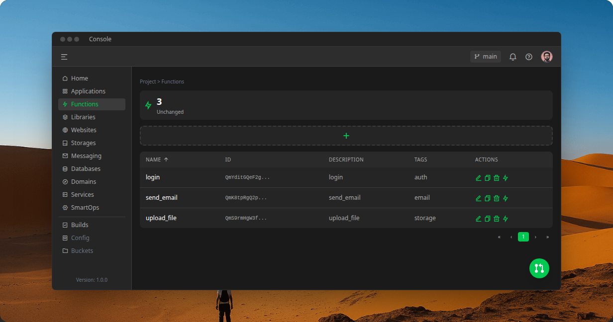 Build desktop with build history
